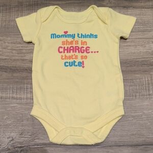Yellow Baby Onesie with Cute Print